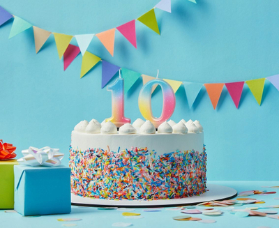 Qiri për ditëlindje Godan numri 1 pastel ombre, 8 cm, shumëngjyrësh