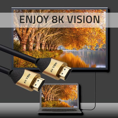 Kabllo HDMI Qoltec 50355, 2m, Ultra High Speed 2.1, e zezë