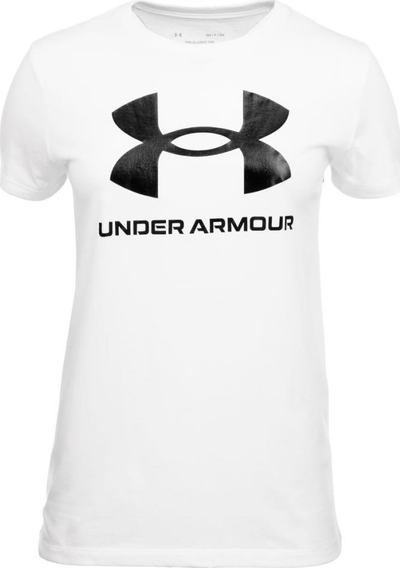 Bluzë sportive Under Armour Live Sportstyle Graphic W, me logo, për goca, e bardhë