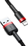 Kabllo USB Baseus CALKLF-G91, USB A në Lightning, 1 m, e zezë e kuqe
