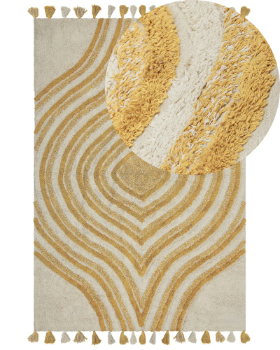 Tapet Beliani BUXAR, 160x230 cm, pambuk, krem