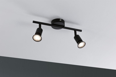 Llambë tavani Paulmann Spotlight Carolina max, 2x10W GU10, 230V, e zezë mat