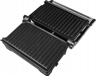 Toster për sanduiçe ECG S 2070 Panini, 1200W, sipërfaqe mos-ngjitëse, i zi me argjend