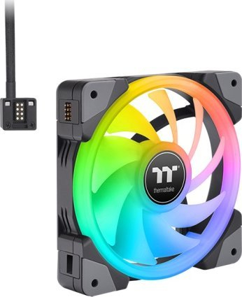 Ventilatorë PC Thermaltake SWAFAN EX12 RGB, 120mm, 3 copë, të zinj