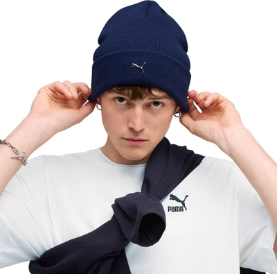 Kapelë beanie PUMA Metal Cat High Crown, madhe, blu marinë