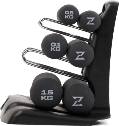 Set pesha fitnesi Zipro Neoprene, 6 copë, të zeza
