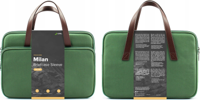 Çantë laptopi JCPal Milan Briefcase Sleeve, 13-14", që s’e merr uji, ngjyrë ulliri