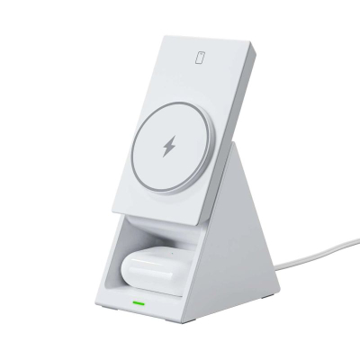 Karikues wireless 3‑në‑1 Choetech T600 F, 15W, me magnet, i bardhë