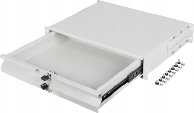 Raft sirtar për kabinet rack Lanberg 19", 2U, 483x360mm, 90kg, gri