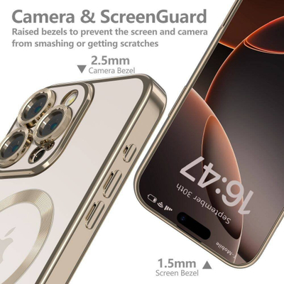 Mbulesë telefoni Tech-Protect MagFlex MagSafe për iPhone 16 Pro, transparente, Shiny Desert