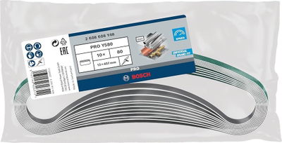 Rrip letre smerili Bosch 2608608Y48 Best for Inox, granulim 80, 457x13mm, set 10 copë
