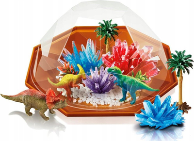 Set lodër shkencore 4M Dino Crystal Terrarium 403926, rrit kristale, me dinosaurë, shumëngjyrësh