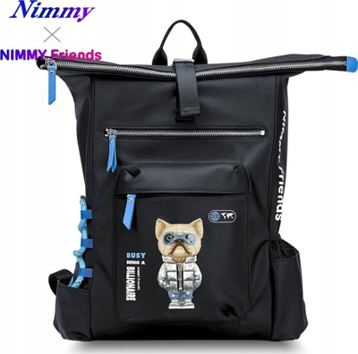 Ранец Nimmy Glasses Cool Cat, за лаптоп, црна