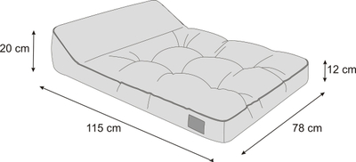 Shtrat dyshek për qen Mattress Dog Bed Sofa, XL 115x78 cm, ngjyrë neutrale