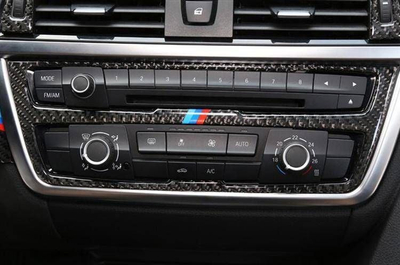 Dekor karboni për panel radio dhe klimë MTuning, për BMW F30 F34, fibër karboni, i zi