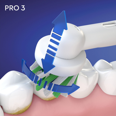Furçë dhëmbësh elektrike Oral-B Pro 3 3770 Gift Edition, 3 mënyra larje, bateri deri 2 javë, blu