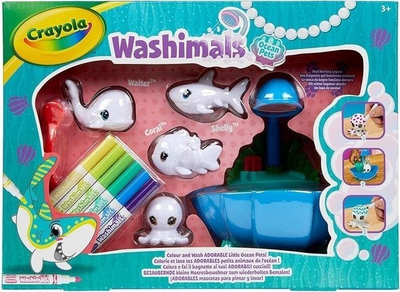 Set lodrash Crayola Washimals Ocean Pets, 4 figurina, me markerë të larshëm, shumëngjyrësh