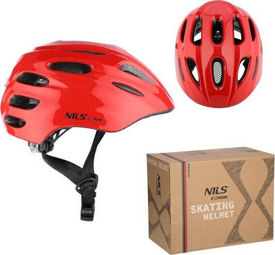 Helmetë biçiklete për kalamaj Nils Extreme MTW01, me LED, 42-48 cm, e kuqe
