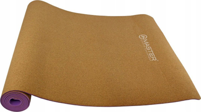 Tapet yoga Master Cork, 183 x 61 cm, 4 mm, kafe