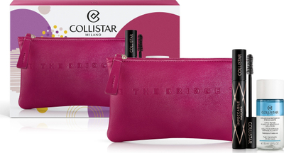 Set dhuratë Collistar Impeccable Mascara, rimel i zi për volum, çantë tualeti