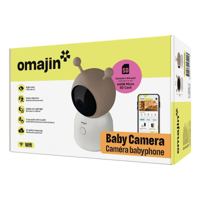 Kamerë për bebe OMAJIN Smart Baby Monitor, 2K HD, shikim nate, bezhë e bardhë