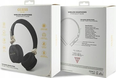 Kufje Guess Headphones 4G Metal Logo GUBH704GEMK, Bluetooth 5.3, on ear, të zeza