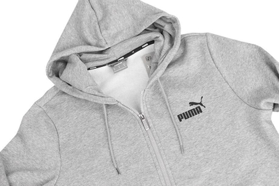 Bluzë me kapuç Puma ESS Big Logo FL për burra, me zinxhir, gri