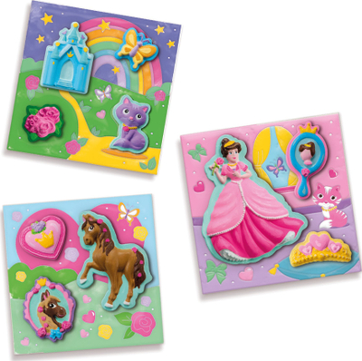 Set arti SES Creative Casting and Painting Princess, 3 kanavaca 3D, 12 ngjyra, shumëngjyrësh