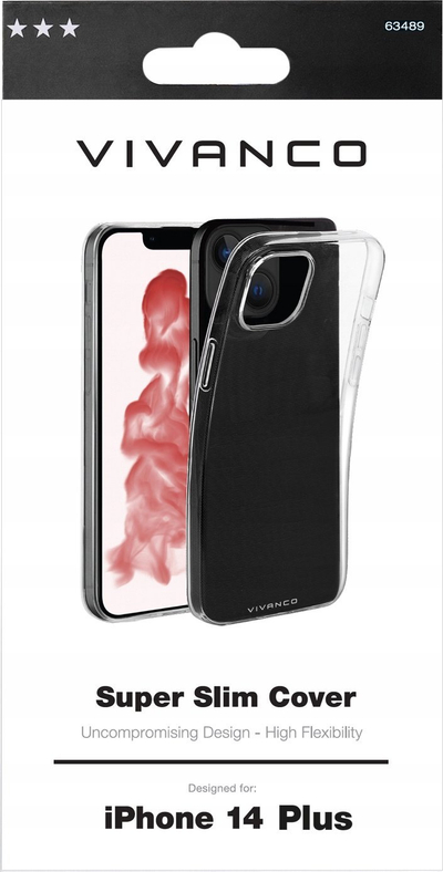 Kapak telefoni Vivanco Super Slim për iPhone 14 Plus, TPU, transparent
