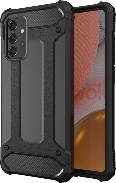 Mbrojtëse telefoni Hybrid Armor për Samsung Galaxy A72 4G, TPU edhe plastikë e fortë, antishok, e zezë