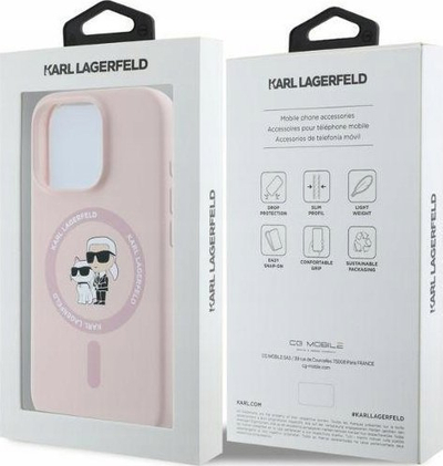 Mbulesë telefoni Karl Lagerfeld KLHMP16MSCMKCRHP për iPhone 16 Plus 6.7", hardcase, rozë
