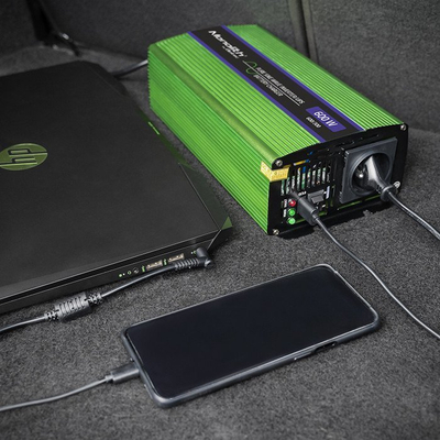 Inverter UPS Qoltec Monolith 51940, 600W, hyrje 12V, jeshil