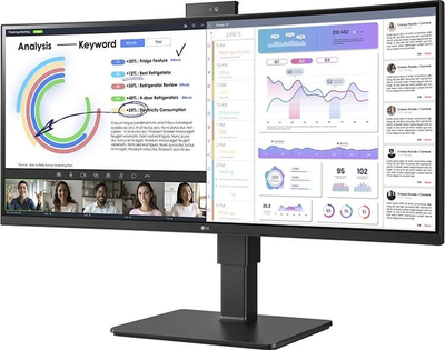 Monitor LG UltraWide 34BQ77QC-B, 34'', 3440 x 1440 (UWQHD), 60Hz, IPS, i zi