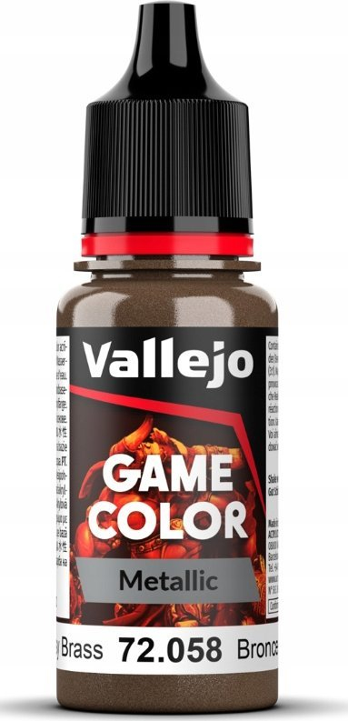Bojë akrilike Vallejo Game Color 72058, Brassy Brass, metalike, bronzi i artë