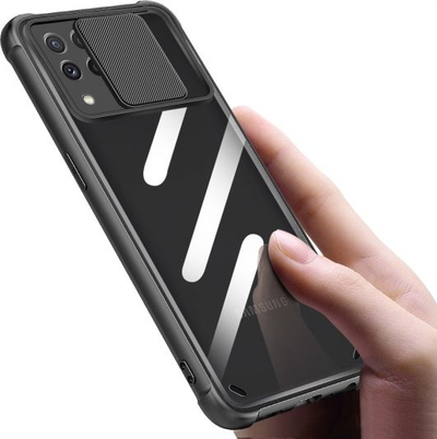 Mbrojtëse telefoni Tech-Protect CamShield, Samsung Galaxy A22 4G, me kapak kamere, e zezë