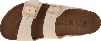 Sandale Birkenstock Arizona Vegan Eggshell, me 2 rripa, ngjyrë krem