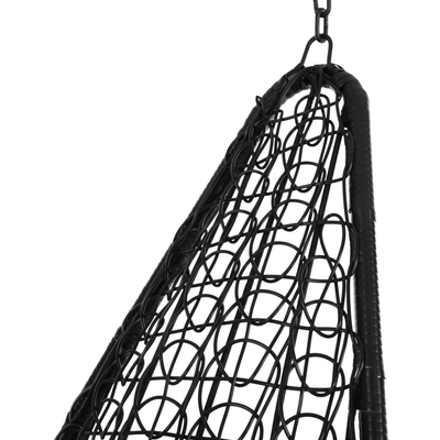 Karrige lëkundëse varëse MILLIE HM5996.02, metal ratan sintetik, 95x195 cm, e zezë