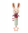 Lodër shtrënguese me zile BabyOno Rabbit Karo, 30 cm, me dhëmbëse silikoni, rozë