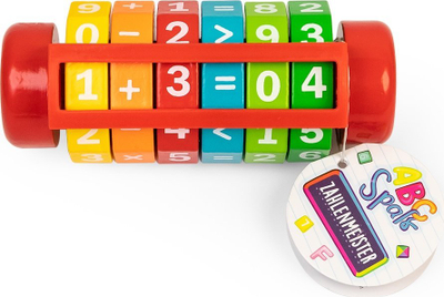 Lodër edukative druri ABC Zahlenmeister, cilindër matematik, shumëngjyrëshe