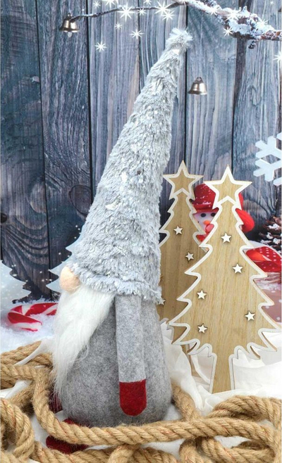 Dekor Krishtlindjesh Saska Garden Christmas, xhuxh 45 cm, gri