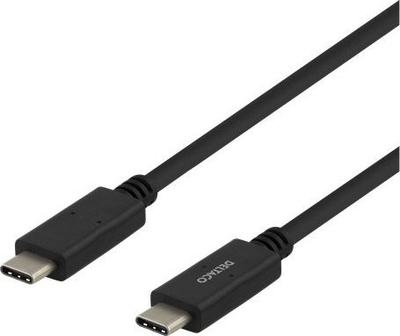Kabllo USB Deltaco USB‑C në USB‑C, 1m, USB 2.0, e zezë