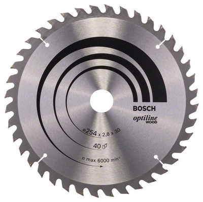 Teh rrethor Bosch Optiline Wood 2608640443, 254x30x2.8mm, 40 dhëmbë, për dru
