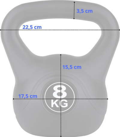 Peshë kettlebell Funfit 8 kg për ushtrime force, e zezë