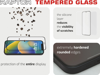 Xham mbrojtës Swissten Raptor Diamond Ultra Clear 3D për iPhone 15 Pro Max, i zi