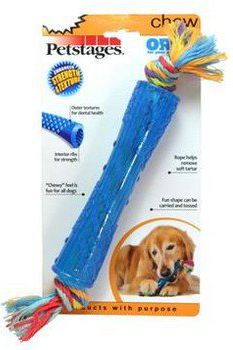 Lodër përtypëse për qen Petstages Orka Stick, e fortë, për pastru dhëmbët, blu