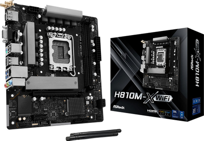Pllakë amë Asrock H810M-X WiFi, Intel H810, LGA 1851, Micro ATX