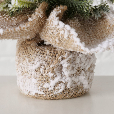 Pemë artificiale bredhi TANNE, 40 cm, në vazo jute, jeshile