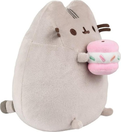 Lodër pellushi Pusheen, maskotë me sanduiç akullore, 24 cm, gri