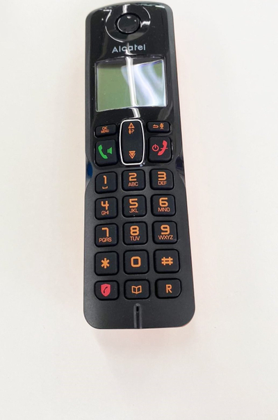 Telefon pa tela Alcatel S280 Solo, DECT, Caller ID, i zi me portokalli