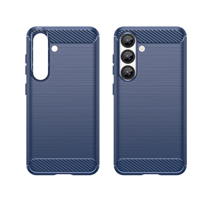 Футрола за телефон Hurtel Carbon Case за Samsung Galaxy S25 Edge, силиконска, заштита од удари, сина